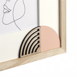 Portrétový rámeček dřevěný VALLE, 10x15 cm, přírodní/ bílá