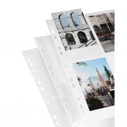 Photo sleeves for ring-binder albums A4, White, 10x15 cm