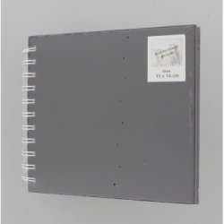 Album klasické spirálové FINE ART 18,5x15 cm, 30 stran, černá, bílé listy