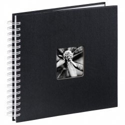 Album klasické spirálové FINE ART 28x24 cm, 50 stran, černá, bílé listy