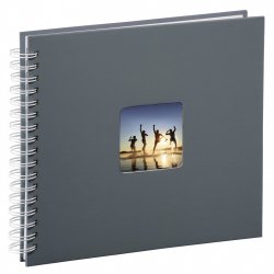 Album klasické spirálové FINE ART 28x24 cm, 50 stran, šedé, bílé listy
