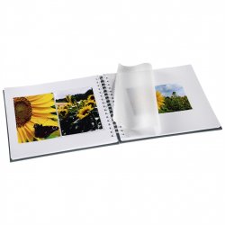 Album klasické spirálové FINE ART 28x24 cm, 50 stran, šedé, bílé listy
