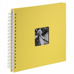 Album klasické spirálové FINE ART 28x24 cm, 50 stran, žlutá, bílé stránky