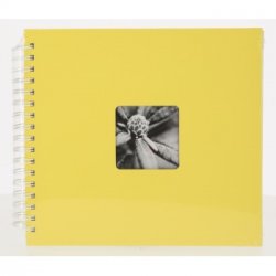 Album klasické spirálové FINE ART 28x24 cm, 50 stran, žlutá, bílé stránky