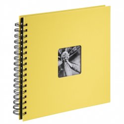 Album klasické spirálové FINE ART 28x24 cm, 50 stran, žlutá, černé stránky