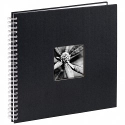 Album klasické spirálové FINE ART 36x32 cm, 50 stran, černá, bílé listy