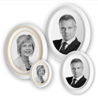 Obrázek produktu: Reliéfní italský ovál černobílý